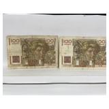 France Ten 10 Francs Banknote Wwii Era