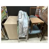Job Lot - Roll-away Cot, Microwave Stand, Chairs