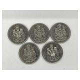 Cdn  50 Cent Coins - Nickel Content: 1969, 1971,