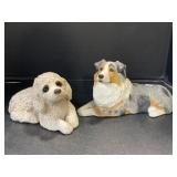 2 Sandcast Dog Figures