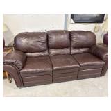 Leather Couch, 92x40x38 ' , End Seats Recline