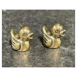 2 Miniature Brass Ducks