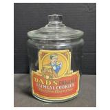 Glass Jar with ' Dadï¿½s Oatmeal Cookie ' Decal