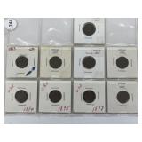 Usa Indian Head One Cent Coins: 1883, 1887,