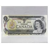 1973 Cdn $1  Bill - Crisp- Crow/bouey