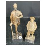 2 Made in Spain Carved Wood Figures