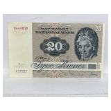 Denmark National Bank 20 Tyve Kroner Banknote