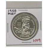 1958 Cdn Silver Dollar - Mint