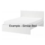 White Ikea Double Bed - Similar To Ikea Malm Bed