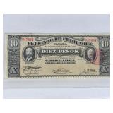 Republic Of Mexico: State Of Chihuahua 10 Pesos