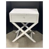 White (well Worn) Side Table - Missing Handle