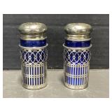 Cobalt Blue Glass Salt & Pepper Set