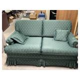 Green With Flowers Loveseat - Approx 60 X  34 X 32