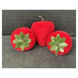 3 Costume Jewelry Rings In Strawberry Cases