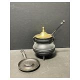Cast Iron Smudge Pot Cauldron & Wand Firer Starter