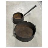 Aged Cast Iron Pots - Note Rust