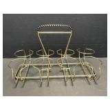 Ornate Wedding Basket Metal Frame, Brass 8-Glass