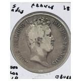 1831 France 5 Francs- Obverse