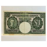 Government Of Jamaica One Pound Banknote