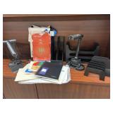 Assorted Desktop File Holders, 2 Desk Lamps,