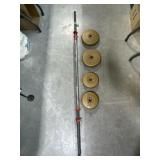 2x 5lb Weights, 2x 10lb , 6 x 2.5 lb Weights W
