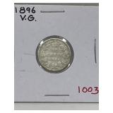 1896 Cdn Silver 10 Cent - Vg