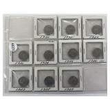 Cdn 5 Cent Coins: 1930-1939. Note:1934 And 1936 =.