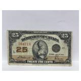 1923 Cdn 25 Cent Bill - Mcavour/saunder