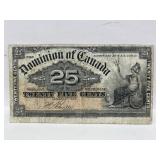 1906 Cdn 25 Cent Bill- Beville