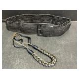 Ladies Belt with Woven Rope Style Necklace