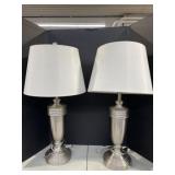 Pair Of Lamps With Metal Bases, 30 ' Tall