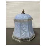 Vintage Painted Blue Glass Shade