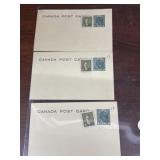 3 Stamped Blank Canada Post Cards