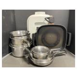 Electric Frying Pan With Lidded Pots