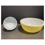Pyrex Mixing Bowls - Turquoise #401 & Yellow # 404