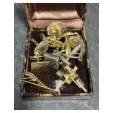 6 Pair Of Cufflinks, Shirt Links, Tie Clip