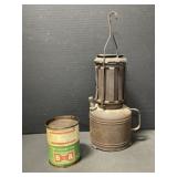 Vintage Oil Tin & Lantern