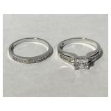 Sterling 925 Silver Clear Cut Stones Wedding
