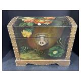 Hand Painted Chest 15.5 x 11 x 13.5 ' Tall