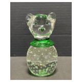 Murano Art Glass Teddy Bear Heavy Paperweight