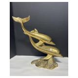 Brass Dolphin Statue 17.5 ' Tall