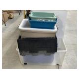 2 Flip-top Storage Bins & Mixed Bins With No Lids