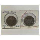 Netherlands/holland 2 1/2 Gulden Coins - Includes