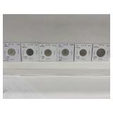 5 X Switz Coins-1914,43,62 1 Francs, 1965 2 Francs