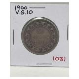 1900 Nfld Silver 50 Cent - Vg10
