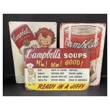 3 Metal Campbells Soup Signs, 12x8 '