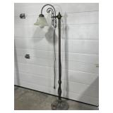 Art Deco Style Floor Lamp with Frosted Glass Shade
