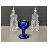 Cobalt Blue Eye Wash Cup with S&P Set