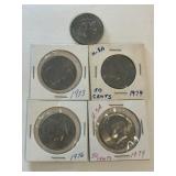 Kennedy Half Dollar Coins: 1972d, 1973, 1974,