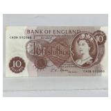 Bank Of England Ten Shillings Banknote.